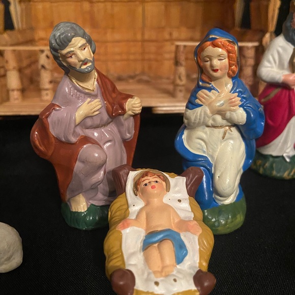 Vintage Christmas Collectible Nativity Set Homemade Handmade GUC - Picture 6 of 11